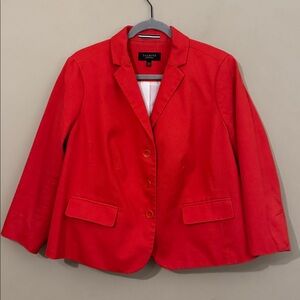 Talbots Woman petites Button Down Blazer, Red, size 14WP